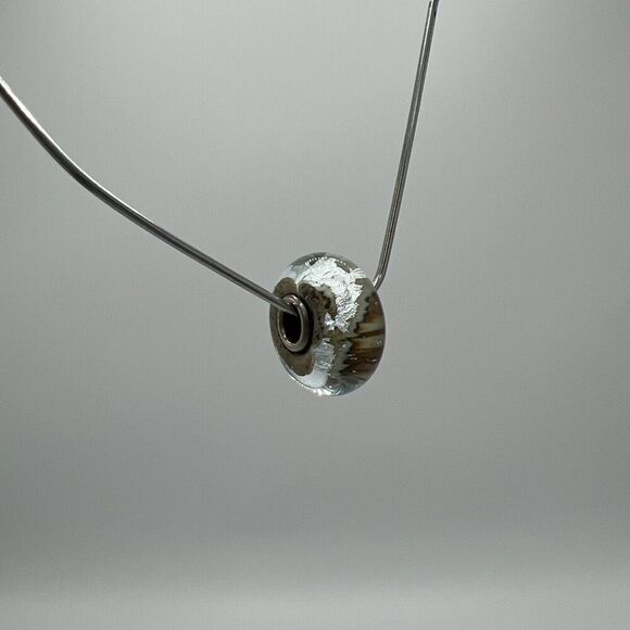 Trollbeads Translucent Silver And Tan Bead - Picture 1 of 6